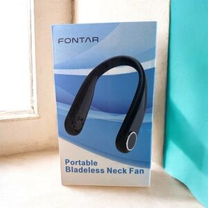 Black Portable Bladeless Neck Fan
